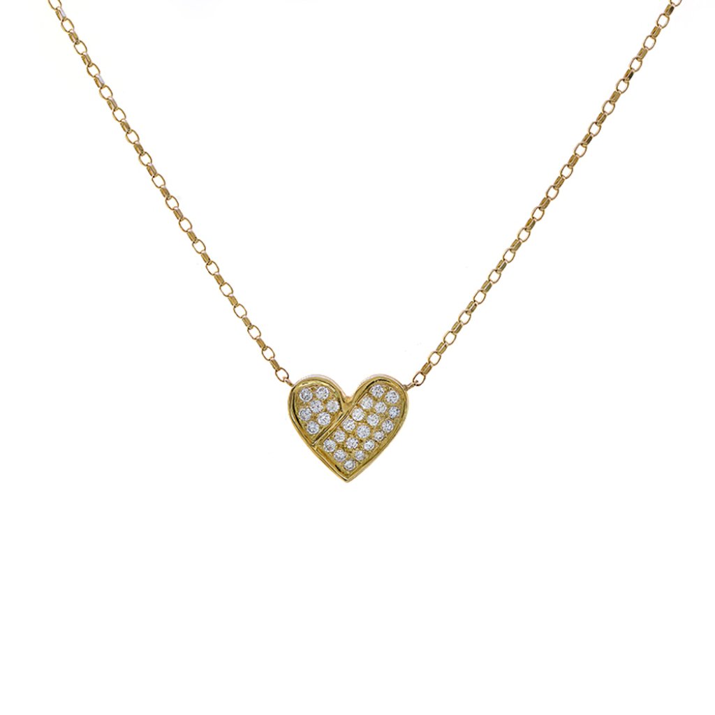 0.60 Ct Round Diamond Heart Pendant Necklace